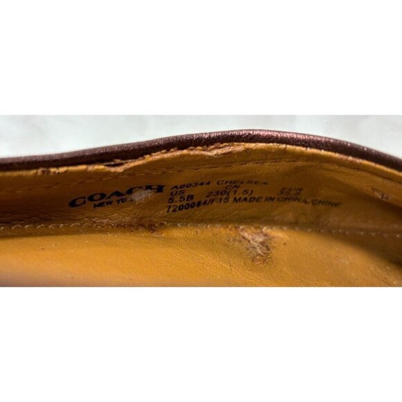 Coach Chelsea Black Cherry Metallic Leather Ballet Flats Size 5.5B - Picture 13 of 13